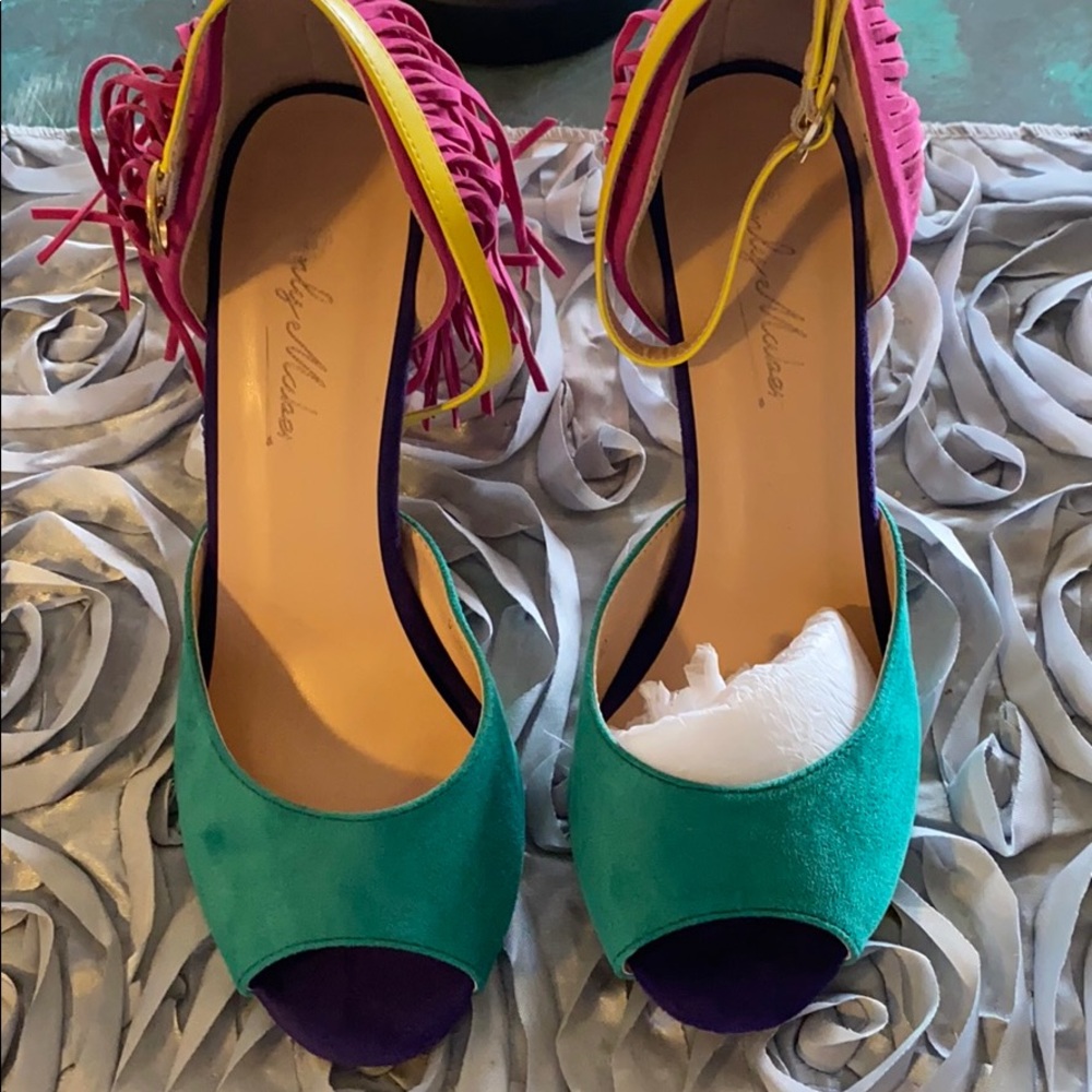 Brand new multi colored high heels